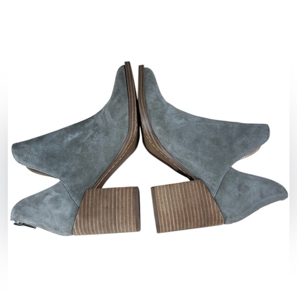 Steve Madden Boots Cedar Pointed Ankle Booties Heels Gray Leather 6.5 M New - Picture 6 of 11